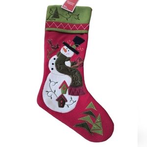 NWT Snowman Appliqued 20" Christmas Stocking From Target